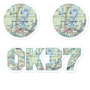 Dog Iron Ranch Airport (OK37) VFR Sectional Sticker Pack