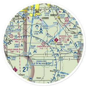 Cherokee Ranch Airport (OK25) VFR Sectional Sticker (30 mile)
