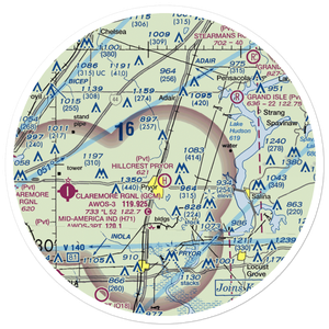 Longs Airport North Airport (OK21) VFR Sectional Sticker (30 mile)