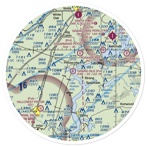 Grand Isle Airport (OK18) VFR Sectional Sticker (30 mile)