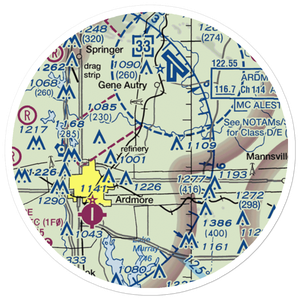 Bass Aero Airport (OK17) VFR Sectional Sticker (20 mile)