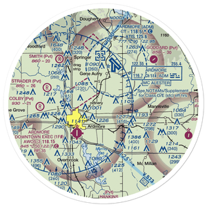 Bass Aero Airport (OK17) VFR Sectional Sticker (30 mile)