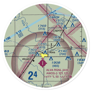 Woodlake Airport (OK14) VFR Sectional Sticker (20 mile)