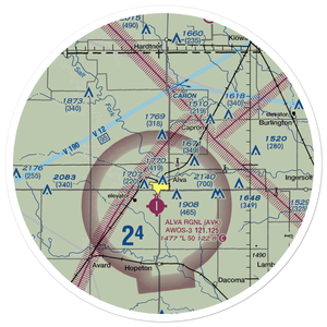 Woodlake Airport (OK14) VFR Sectional Sticker (30 mile)