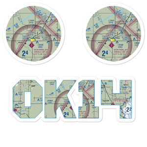 Woodlake Airport (OK14) VFR Sectional Sticker Pack
