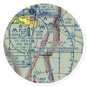 Hill Top Private Airport (OK08) VFR Sectional Sticker (20 mile)