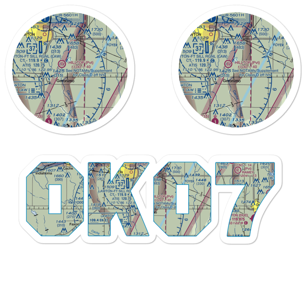 Djs Airport (OK07) VFR Sectional Sticker Pack 