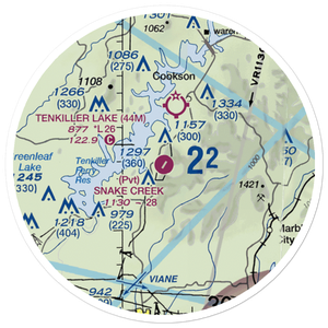 Snake Creek Wilderness Airport (OK06) VFR Sectional Sticker (20 mile)