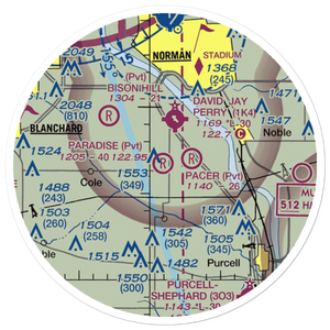 Dick's Airport (OK02) VFR Sectional Sticker (20 mile)