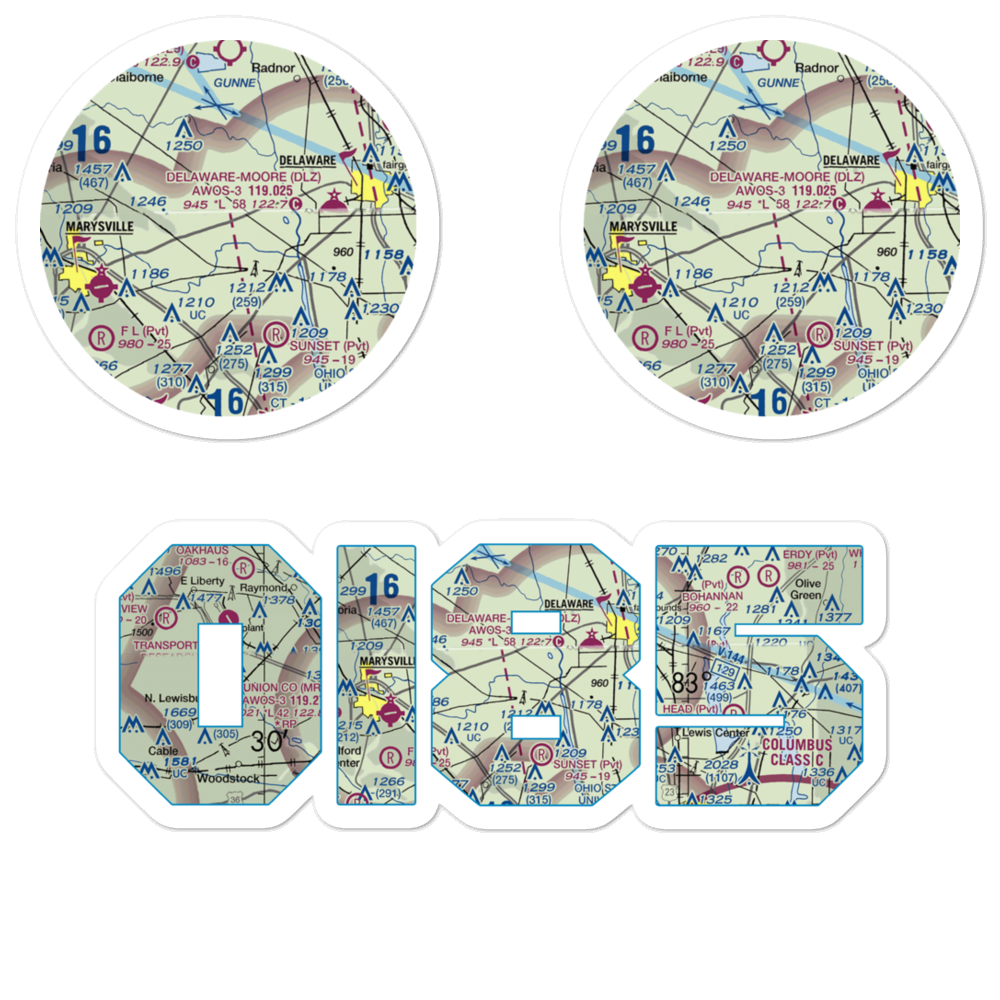 Mill Creek Airport (OI85) VFR Sectional Sticker Pack 