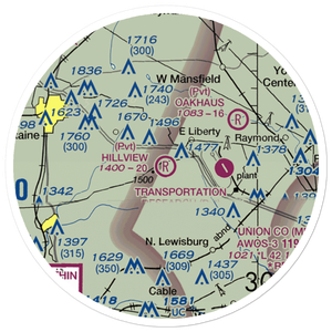 Hillview Airstrip (OI38) VFR Sectional Sticker (20 mile)