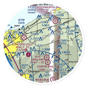 Pheasant Run Airport (OI31) VFR Sectional Sticker (20 mile)
