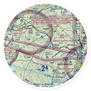 Yellowbird Farm Airport (OI29) VFR Sectional Sticker (30 mile)