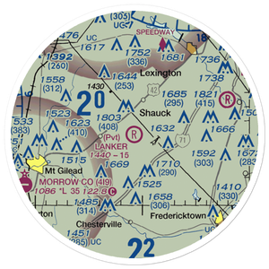 Lanker Airport (OI28) VFR Sectional Sticker (20 mile)