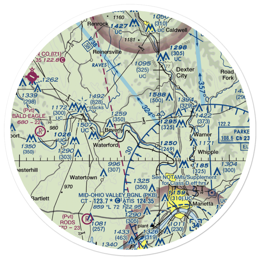 Checkpoint Charlie Airport (OI27) VFR Sectional Sticker (30 mile) 