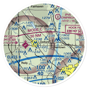Hillcrest Airport (OI26) VFR Sectional Sticker (20 mile)