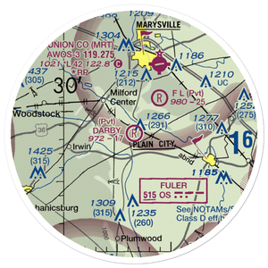 Darby Airport (OH93) VFR Sectional Sticker (20 mile)