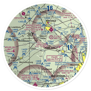 Darby Airport (OH93) VFR Sectional Sticker (30 mile)
