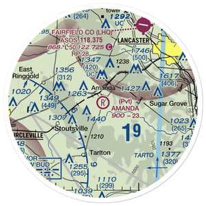 Amanda Airport (OH61) VFR Sectional Sticker (20 mile)