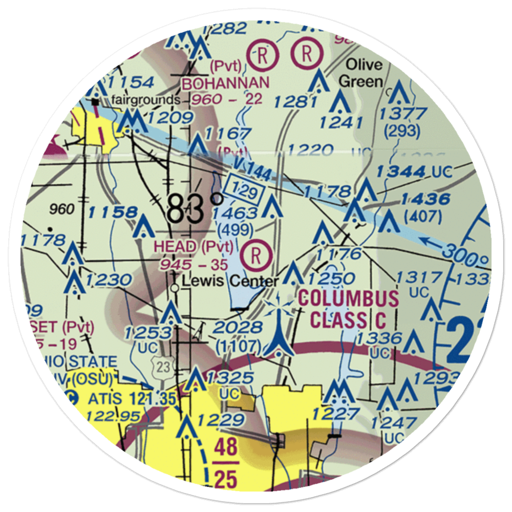 Head Field (OH44) VFR Sectional Sticker (20 mile) 