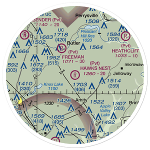 Hawk's Nest Airport (OH42) VFR Sectional Sticker (20 mile)