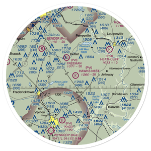 Hawk's Nest Airport (OH42) VFR Sectional Sticker (30 mile)