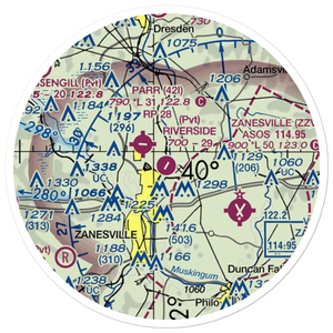 Riverside Airport (OH36) VFR Sectional Sticker (20 mile)