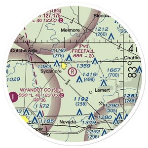 Freefall Field (OH18) VFR Sectional Sticker (20 mile)