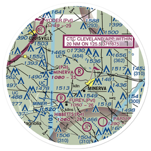 Minerva Airport (OH15) VFR Sectional Sticker (20 mile)