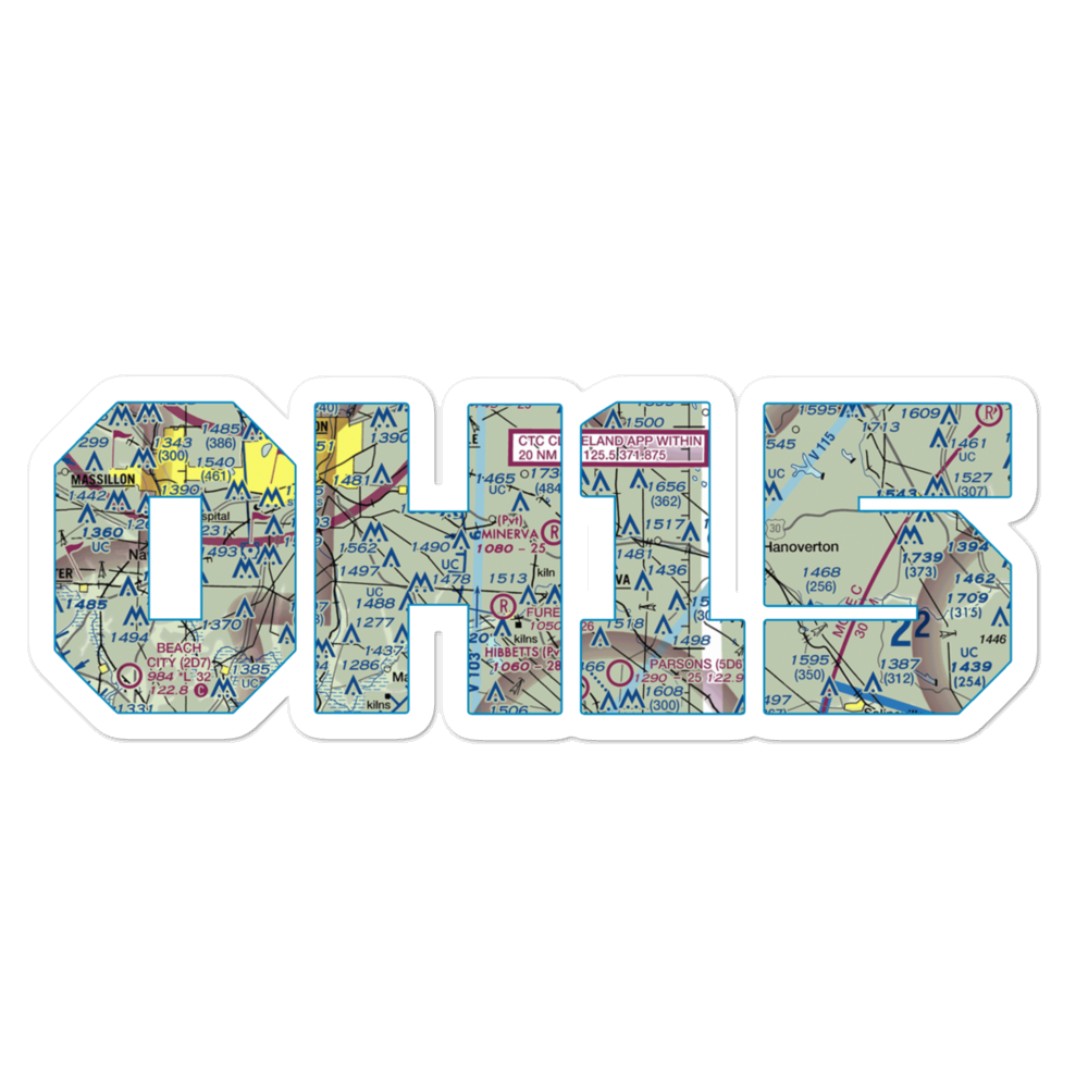 Minerva Airport (OH15) VFR Sectional Sticker 