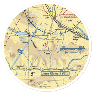 Bald Mountain Airport (OG45) VFR Sectional Sticker (30 mile)