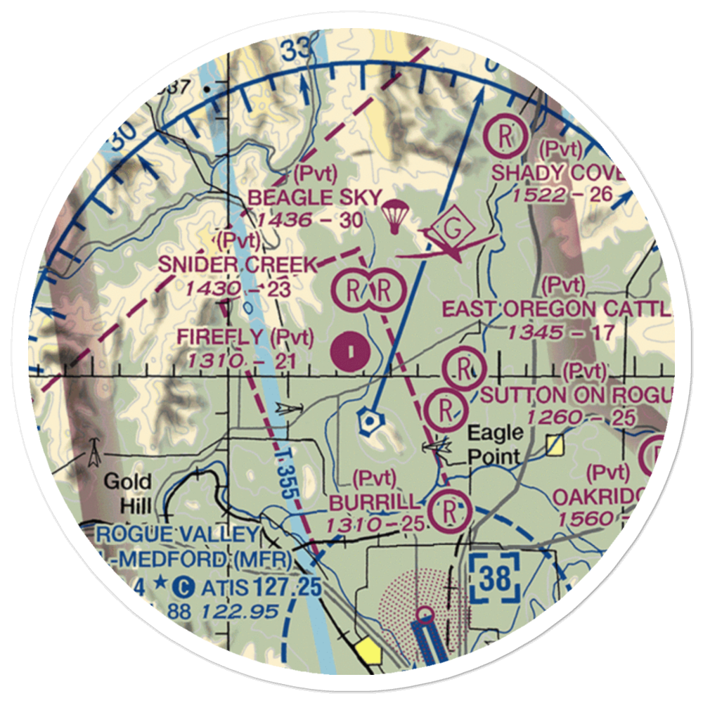 Firefly Ranch Airfield (OG25) VFR Sectional Sticker (20 mile) 
