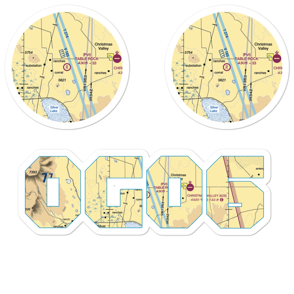 Table Rock Airport (OG06) VFR Sectional Sticker Pack 