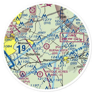 Buena Vista Farm Airport (OA12) VFR Sectional Sticker (20 mile)