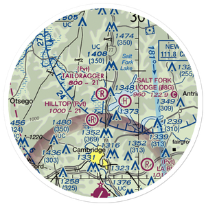 Taildragger Airport (OA00) VFR Sectional Sticker (20 mile)