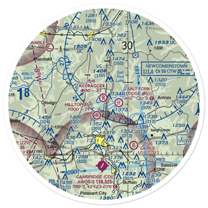 Taildragger Airport (OA00) VFR Sectional Sticker (30 mile)