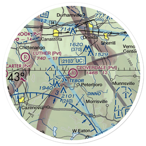 Cloverdale Farm Airport (NY91) VFR Sectional Sticker (20 mile)