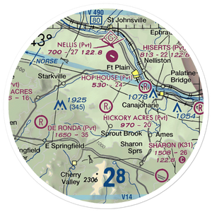 Hickory Acres Airport (NY88) VFR Sectional Sticker (20 mile)