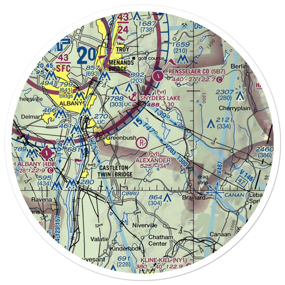Alexander Farm Airport (NY82) VFR Sectional Sticker (30 mile) 