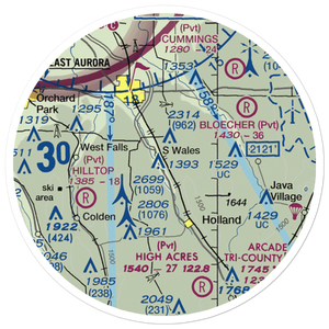 Aurora Balloonport (NY80) VFR Sectional Sticker (20 mile)
