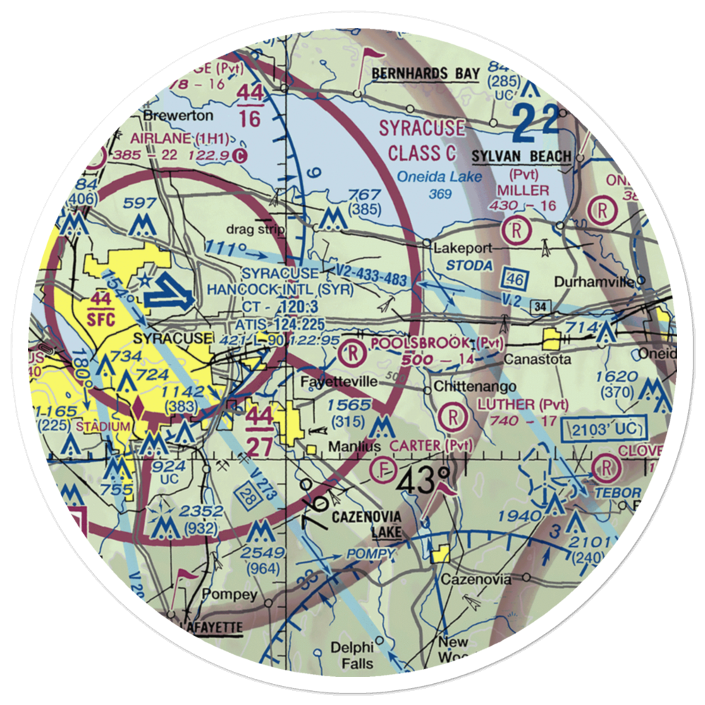 Poolsbrook Aerodrome (NY72) VFR Sectional Sticker (30 mile) 