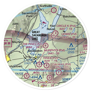The Pines Airport (NY64) VFR Sectional Sticker (20 mile)