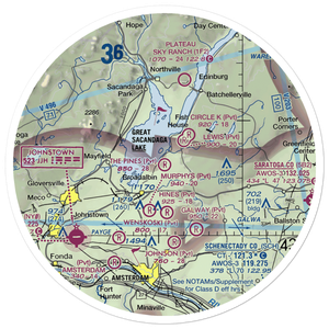 The Pines Airport (NY64) VFR Sectional Sticker (30 mile)