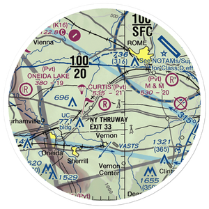Curtis Airport (NY62) VFR Sectional Sticker (20 mile)