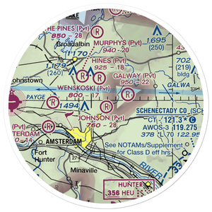 Johnson Airport (NY50) VFR Sectional Sticker (20 mile)