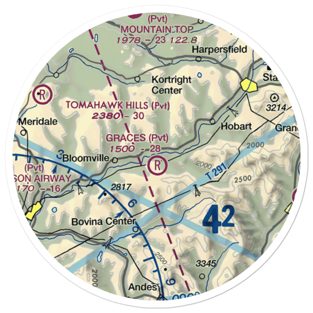 Grace's Landing Airport (NY48) VFR Sectional Sticker (20 mile) 