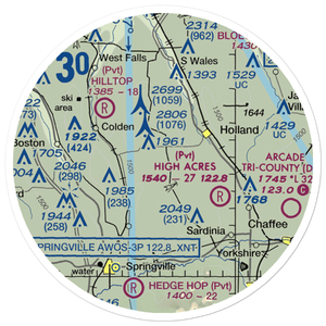Gentzke Aeronautical Park Airport (NY40) VFR Sectional Sticker (20 mile)