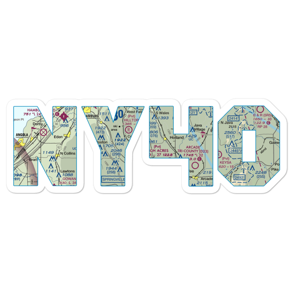 Gentzke Aeronautical Park Airport (NY40) VFR Sectional Sticker 