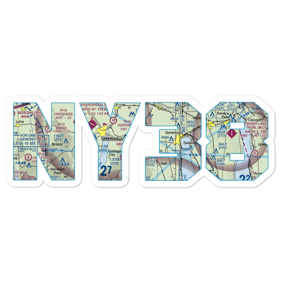 Mc Bride's Airport (NY38) VFR Sectional Sticker 