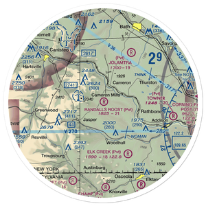 Randall's Roost Airport (NY34) VFR Sectional Sticker (30 mile)